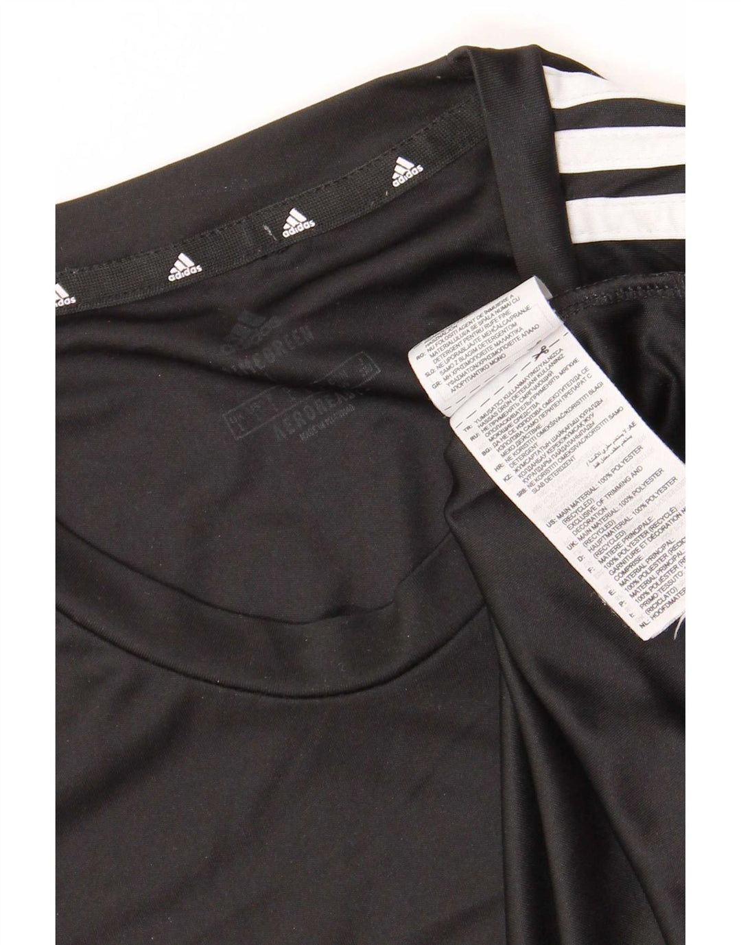 Adidas Herre T-Shirt Top Stor Sort Polyester Sports
