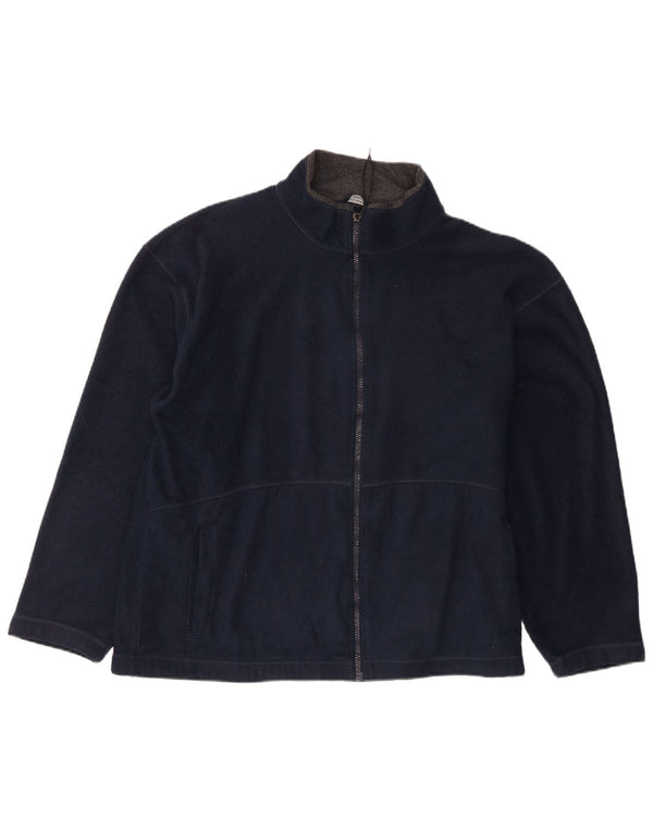 Marks & Spencer Fleecejakke til mænd UK 40 Large Navy Blue Polyester