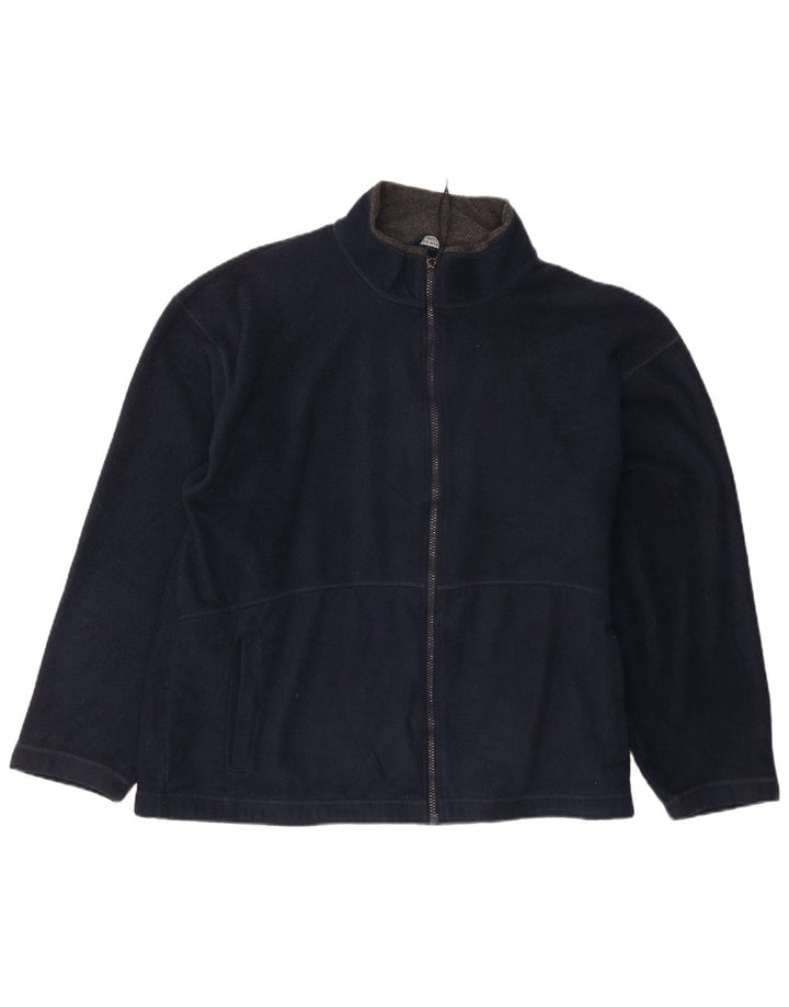 Marks & Spencer Fleecejakke til mænd UK 40 Large Navy Blue Polyester