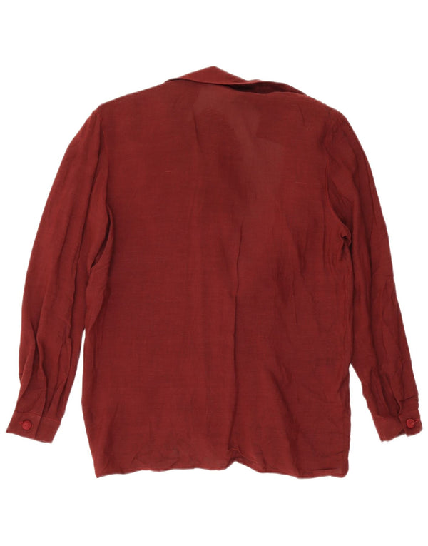 Byblos Dame Loose Fit Cardigan Top IT 42 Medium Burgundy Floral Viscose