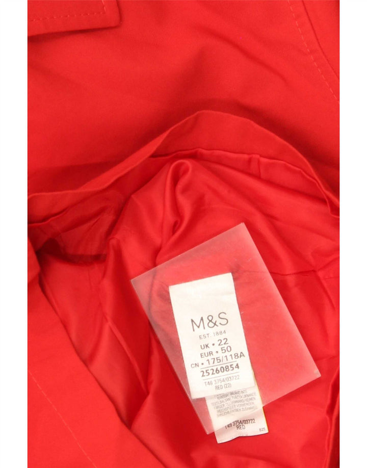 Marks & Spencer Womens Short Trench Coat UK 22 3XL Rød Polyester
