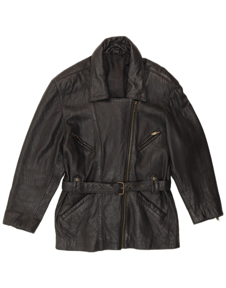 MADDOX Dame Læderjakke IT 42 Medium Sort Læder