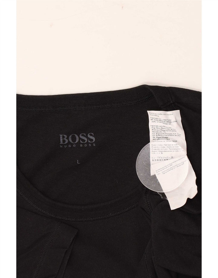 Hugo Boss Herre T-Shirt Top Stor Sort Bomuld