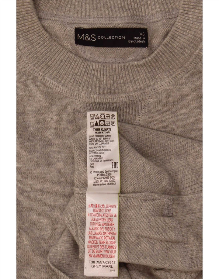 Marks & Spencer Herre sweater med rund hals XS Grå bomuld