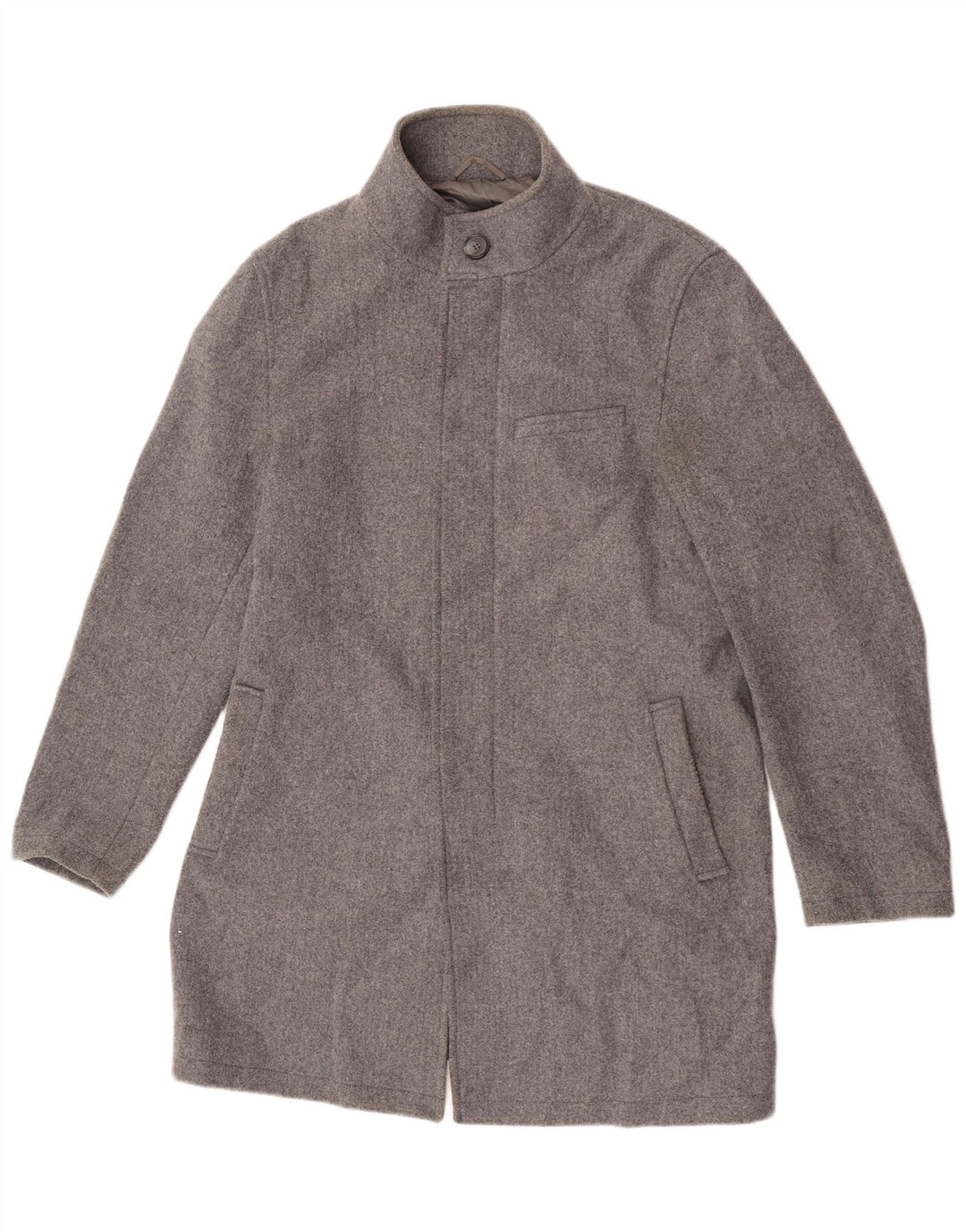 Marks & Spencer Herre Overfrakke UK 40 Large Grå Polyester
