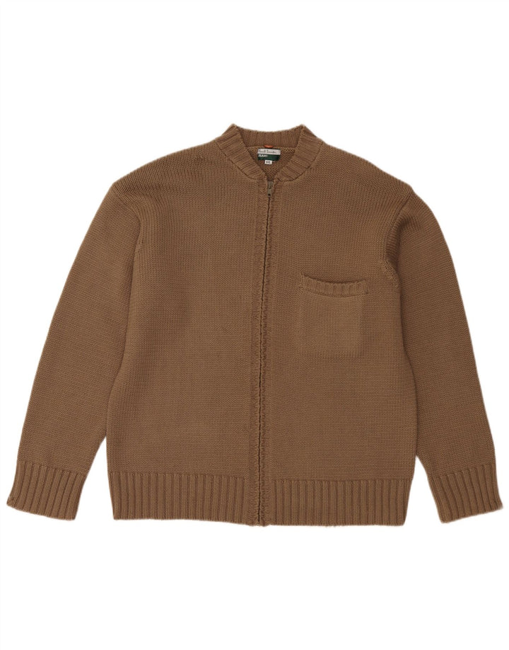 Paul Smith Dame Cardigan Sweater UK 20 2XL Beige Uld