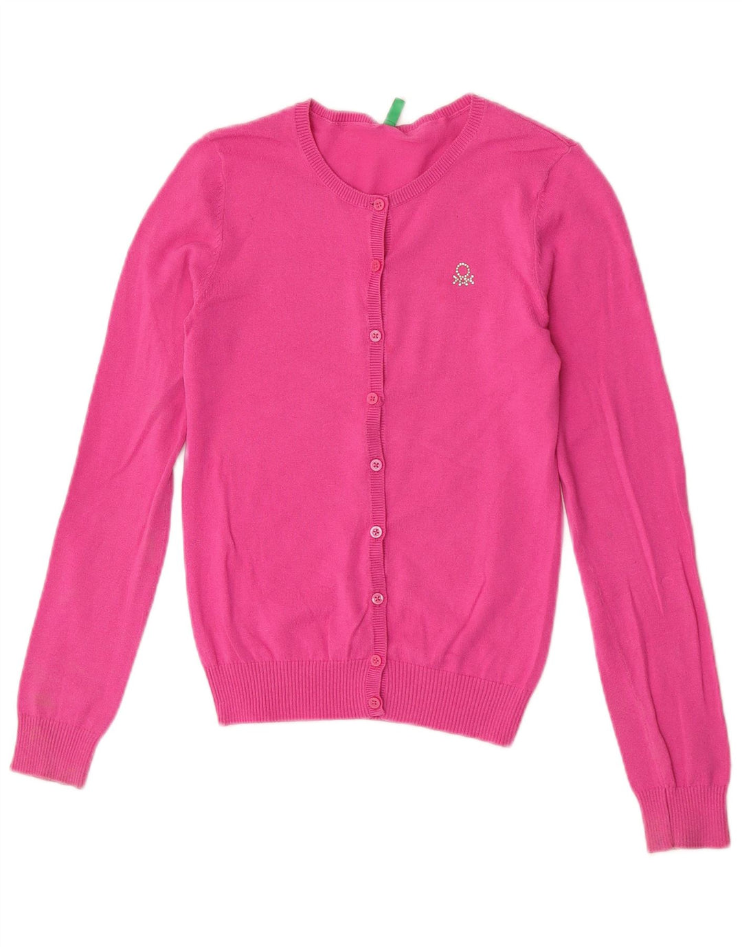 Benetton Dame Cardigan Sweater UK 8 Small Pink