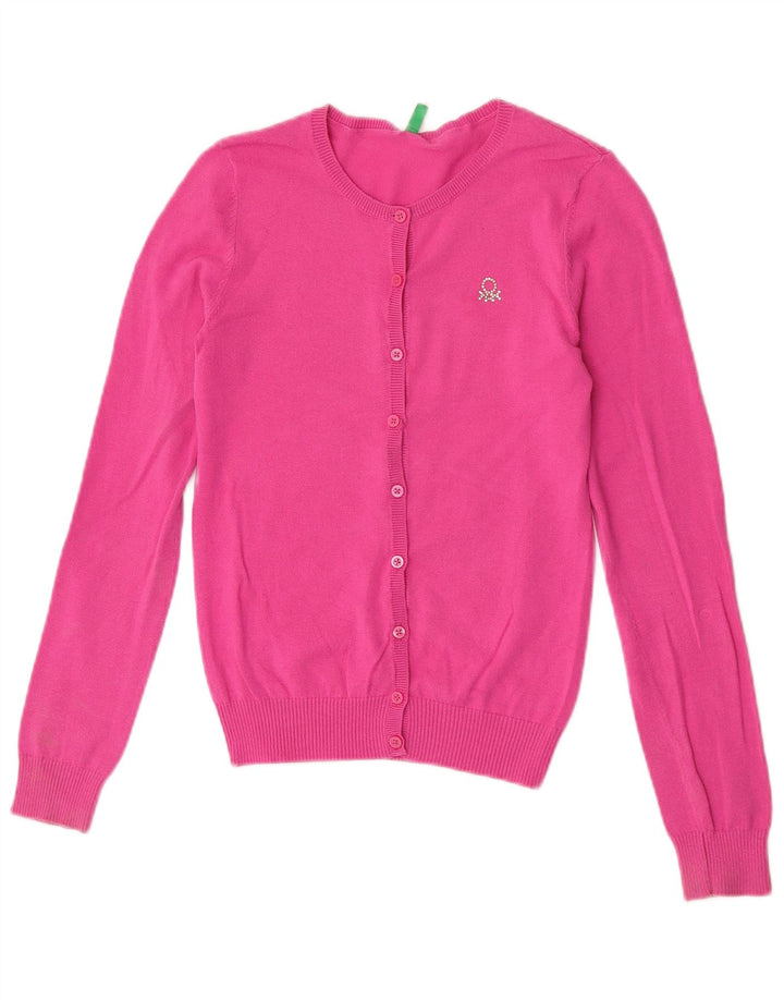 Benetton Dame Cardigan Sweater UK 8 Small Pink
