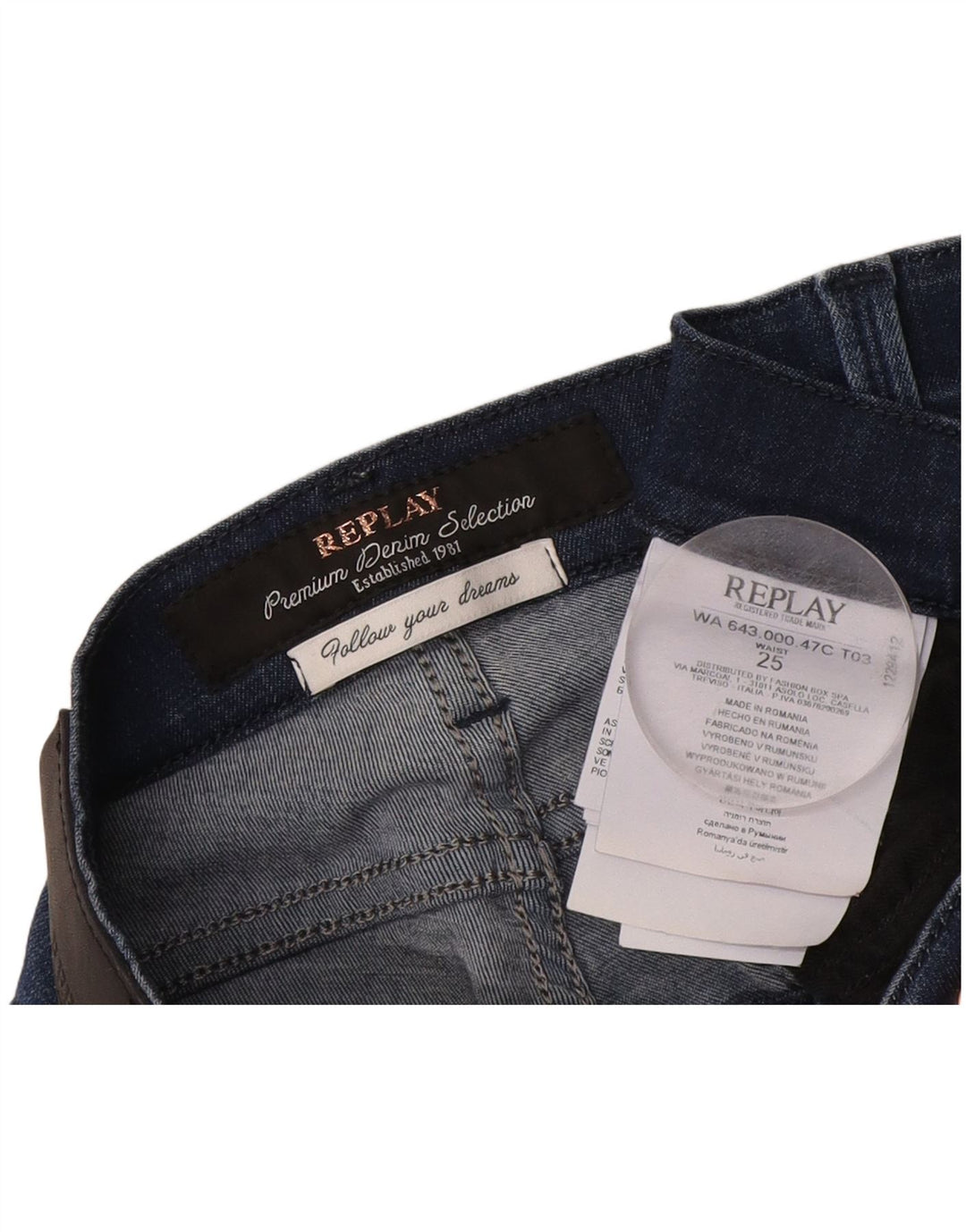 Replay Dame Skinny Jeans W25 L27 Blå Modal