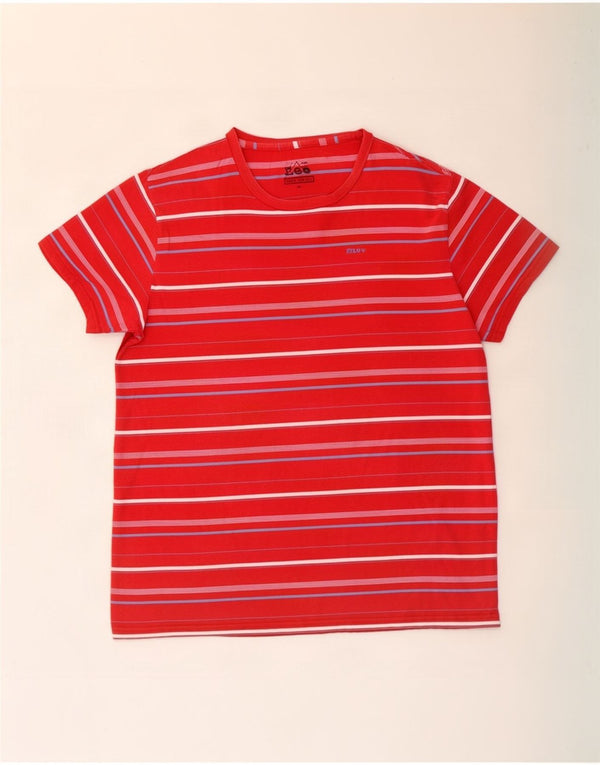 Lee T-shirt top UK 18 XL rødstribet bomuld