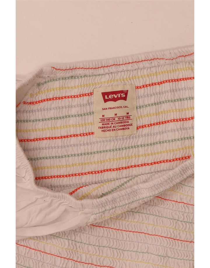Levi's Girls Off Shoulders Bluse Top 10-11 år Mellem hvid stribet