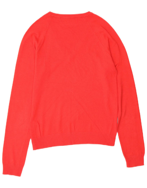 Zara Dame V-hals sweater UK 10 Lille rød bomuld
