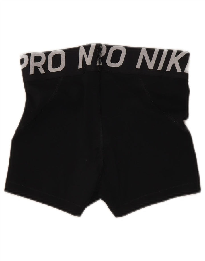 Nike Dame Dri Fit grafiske sportsshorts UK 8 Small Black Polyester