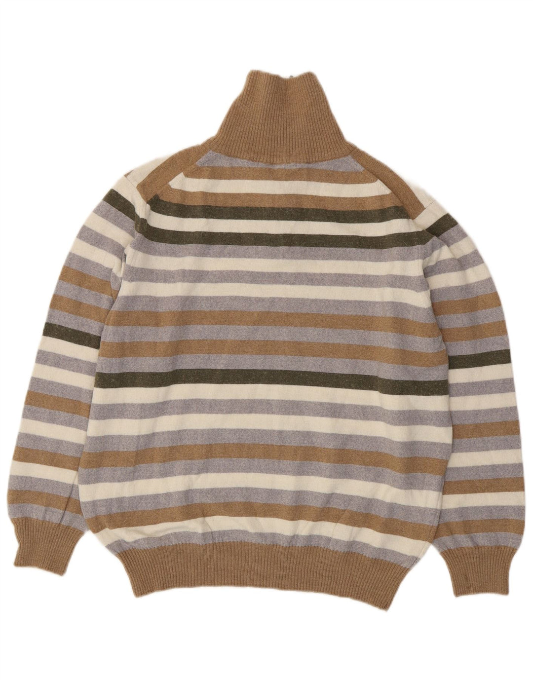 Pierre Cardin Herre Zip Neck Jumper Sweater XL Flerfarvet stribet akryl