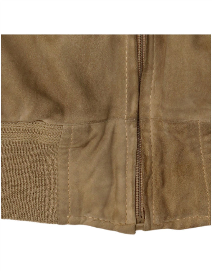 Vintage herre ruskind bomberjakke UK 38 Medium Beige