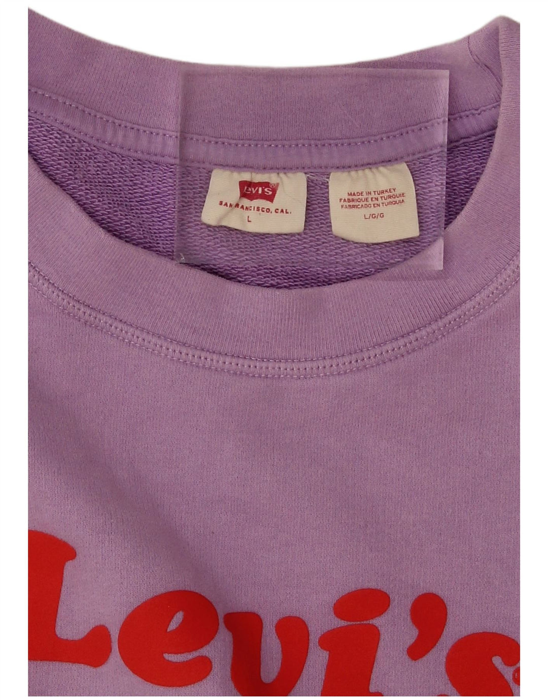 Levi's Dame Oversized Grafisk Sweatshirt Jumper UK 16 Stor lilla bomuld