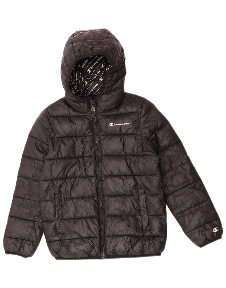 Champion drenge hættepolstret jakke 9-10 år medium sort polyester
