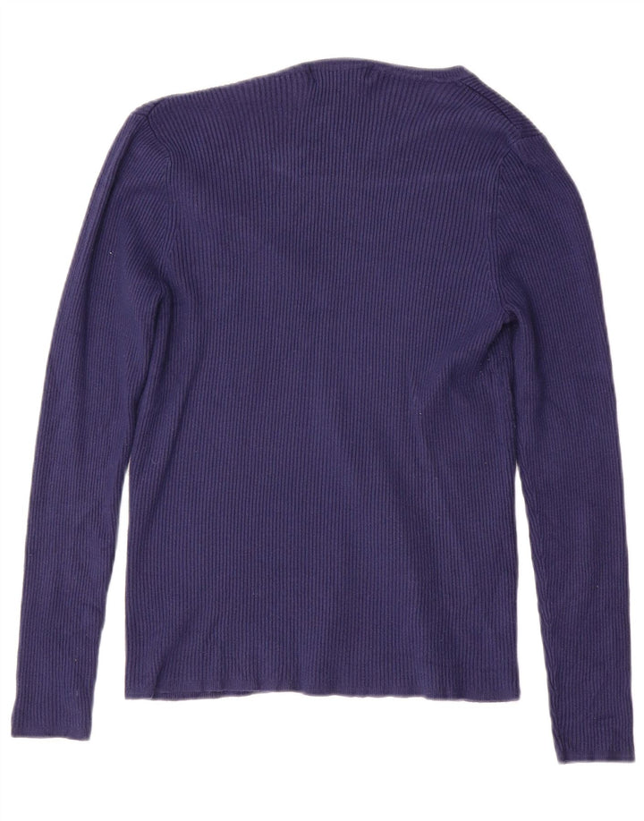 MARKS & SPENCER Dame V-hals sweater UK 10 Small Navy Blue