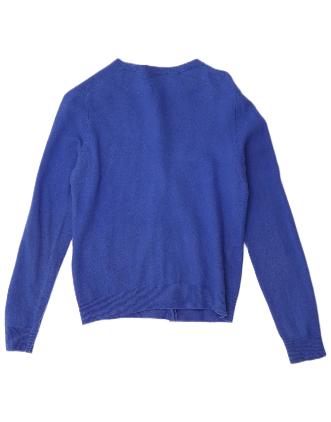 Benetton Womens Crop Cardigan Sweater UK 12 Medium Blue New Wool