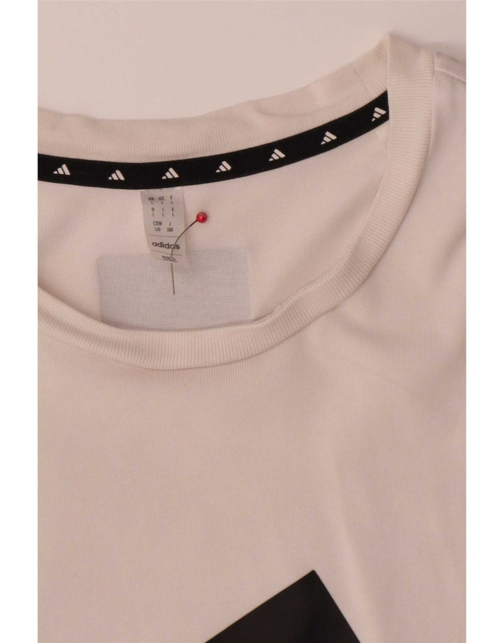 Adidas Grafisk T-shirt top til mænd, stor hvid bomuld
