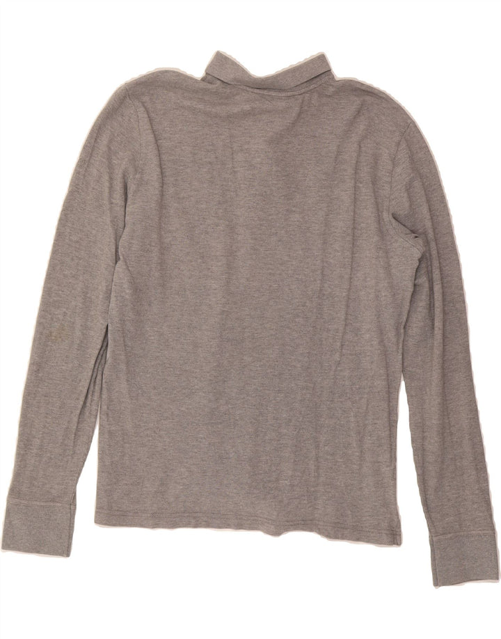 NAPAPIJRI Mens Long Sleeve Polo Shirt Medium Grey Vintage Napapijri and Second-Hand Napapijri from Messina Hembry 
