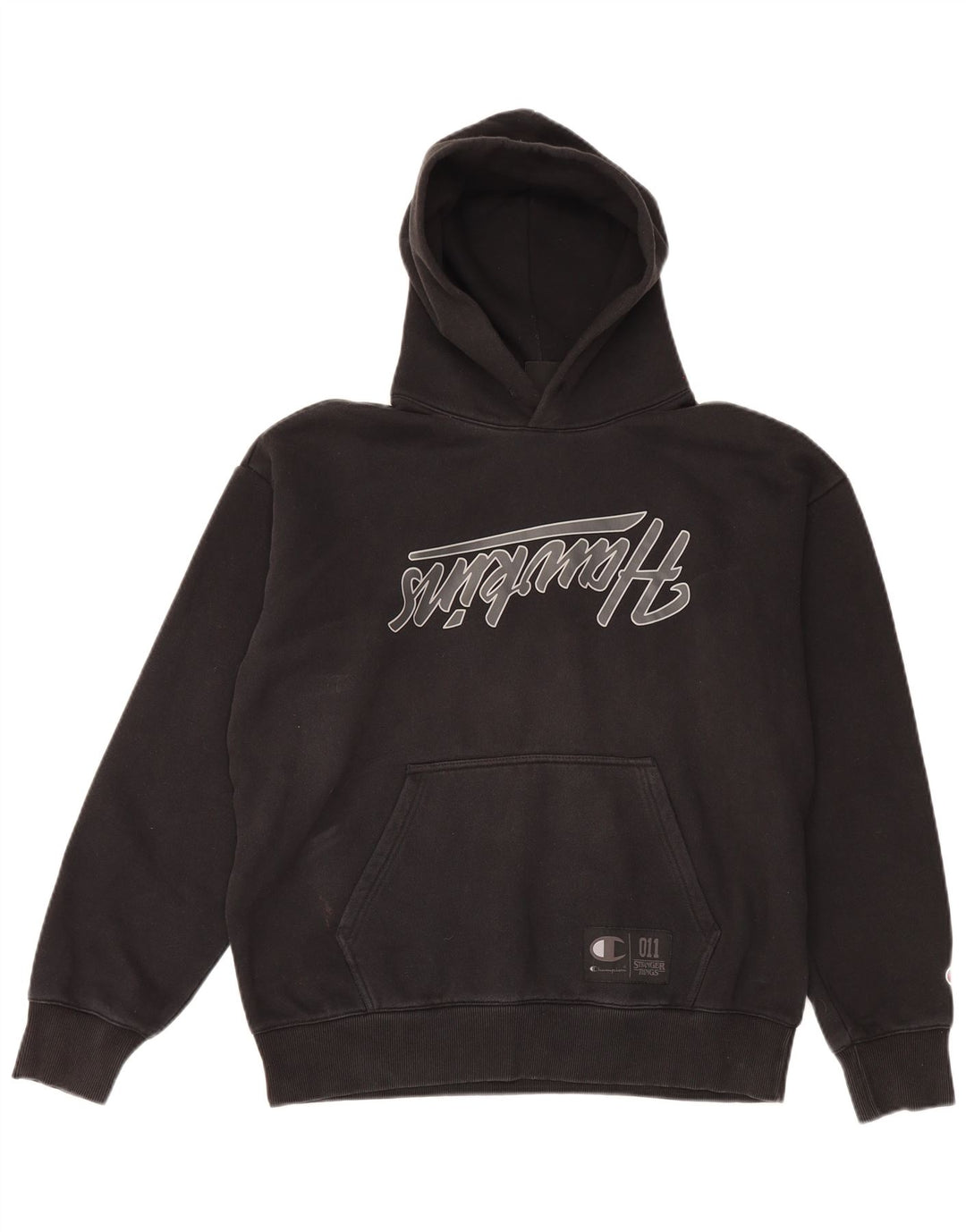 Champion Herre Grafisk Hoodie Jumper Large Sort