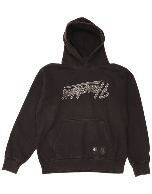 Champion Herre Grafisk Hoodie Jumper Large Sort