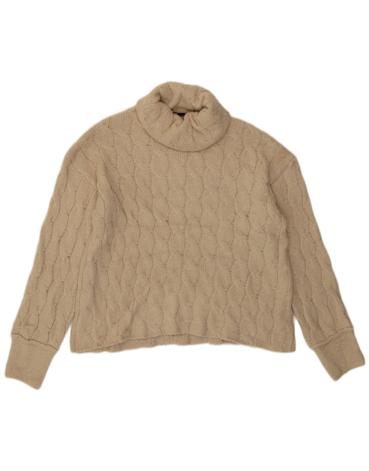 Zara Dame Rullehals Sweater UK 10 Small Beige