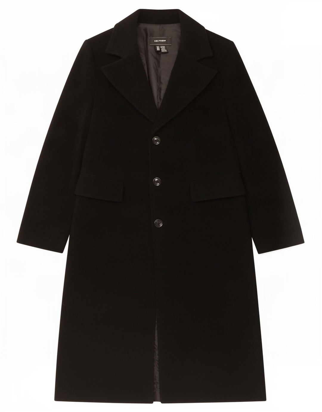Zara Dame Overfrakke EU 40 Medium Sort Uld