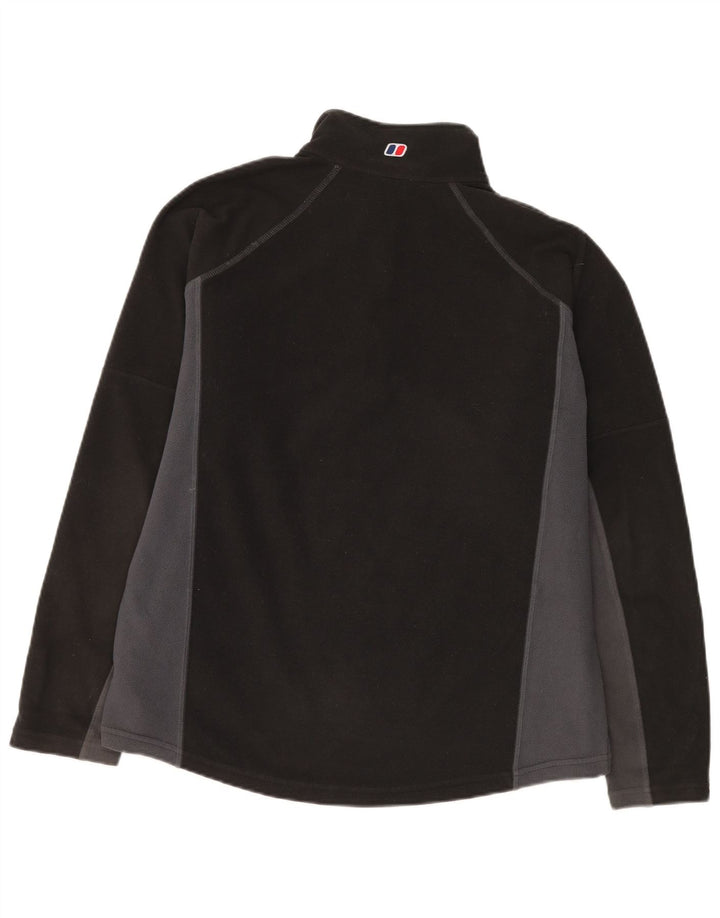 BERGHAUS Fleece Jumper med lynlås til mænd Large Black Colourblock Polyester