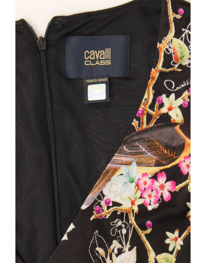 ROBERTO CAVALLI Womens Sleeveless Shift Dress US 6 Medium Black Floral Vintage Roberto Cavalli and Second-Hand Roberto Cavalli from Messina Hembry 
