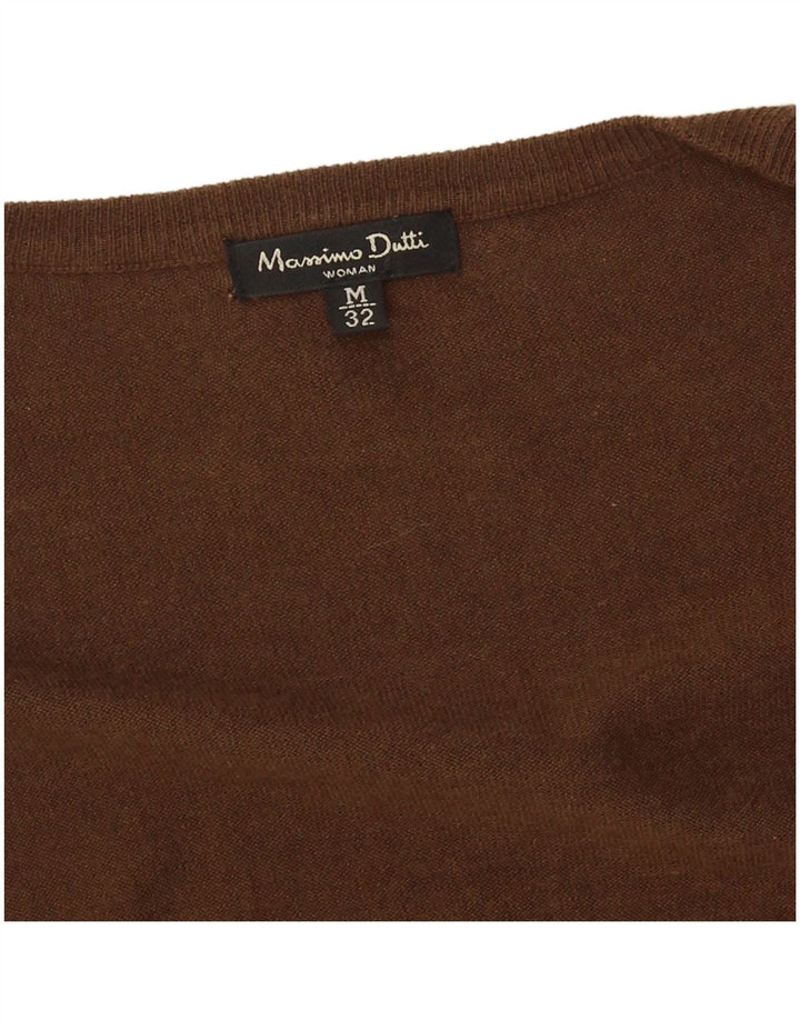 Massimo Dutti Dame Cardigan Sweater UK 12 Medium Brun