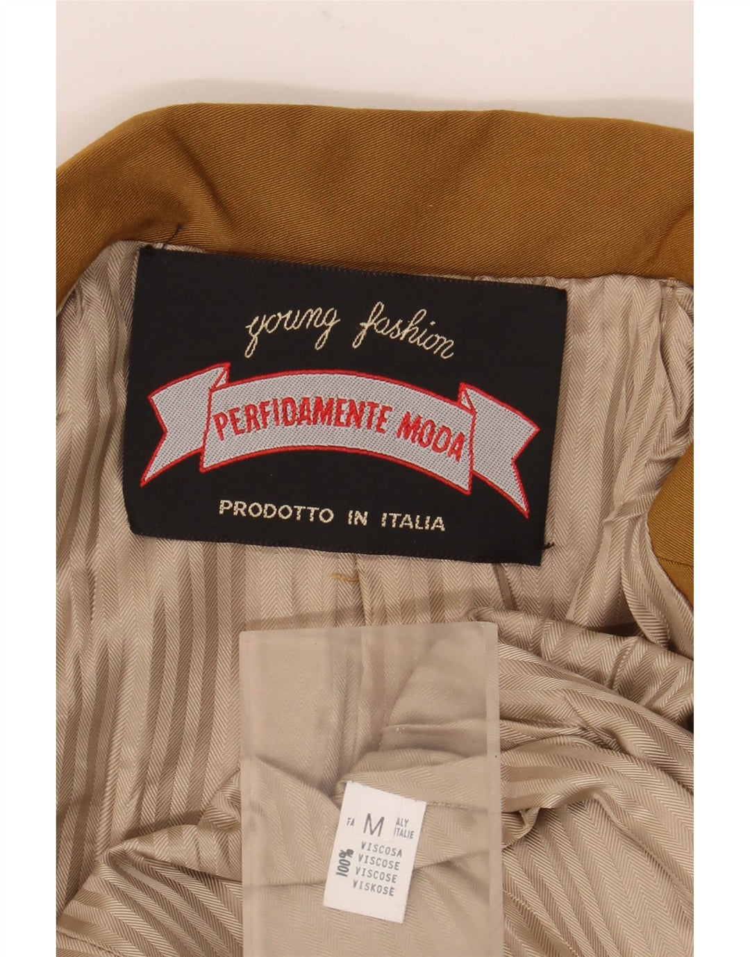 Vintage dame 3-knaps blazerjakke UK 14 Medium Beige Viscose