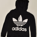 ADIDAS Womens Graphic Hoodie Jumper UK 8 Small Black Cotton | Vintage Adidas | Thrift | Second-Hand Adidas | Used Clothing | Messina Hembry 