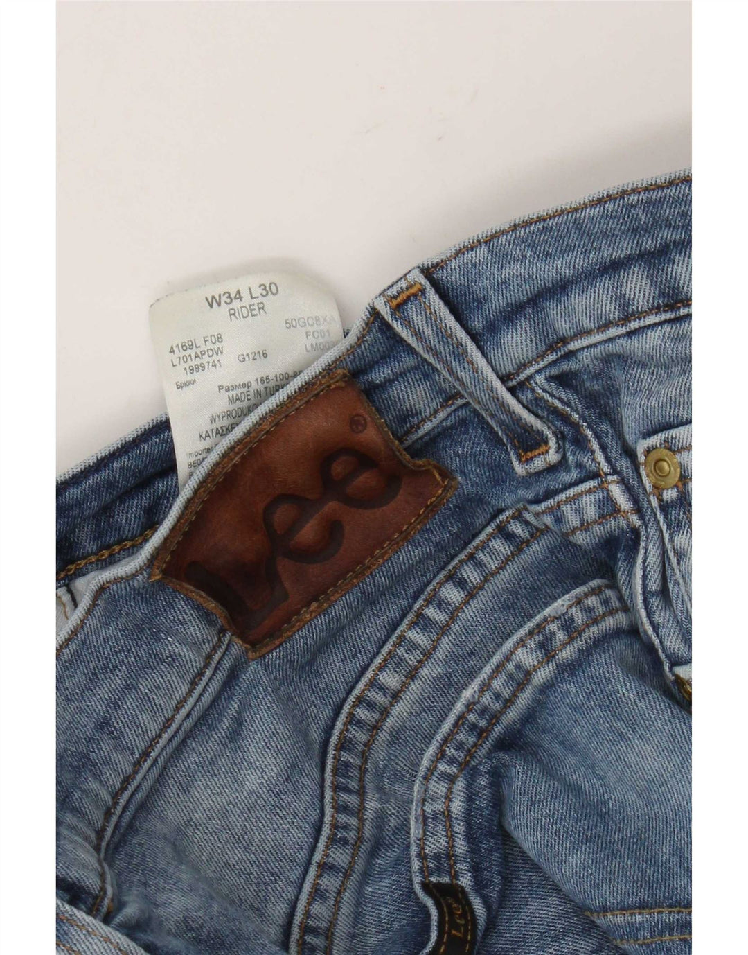 Lee Herre Rider Straight Jeans W34 L26 Blå Bomuld