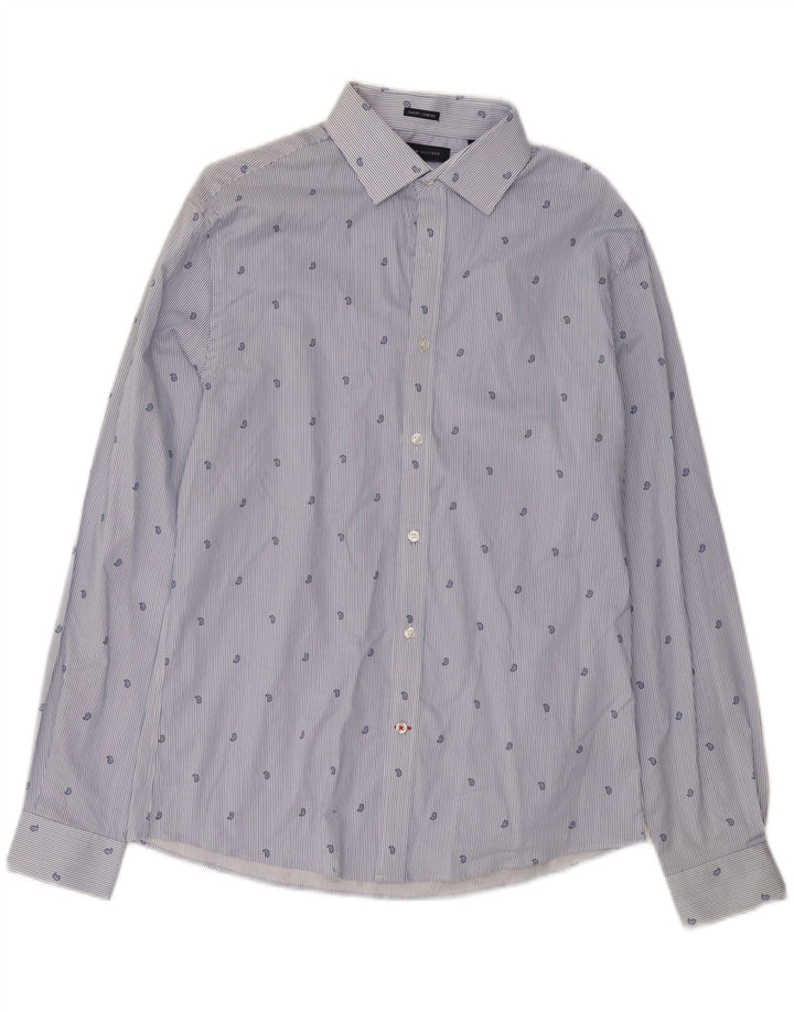 TOMMY HILFIGER Stretch-skjorte til mænd str. 15 1/2 Medium Blue Nålestribe