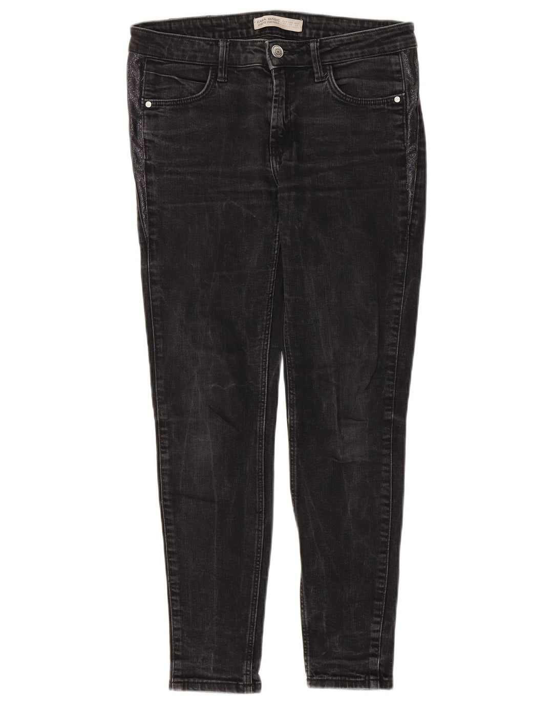 Zara Dame Slim Jeans EU 38 Small W28 L27 Grå