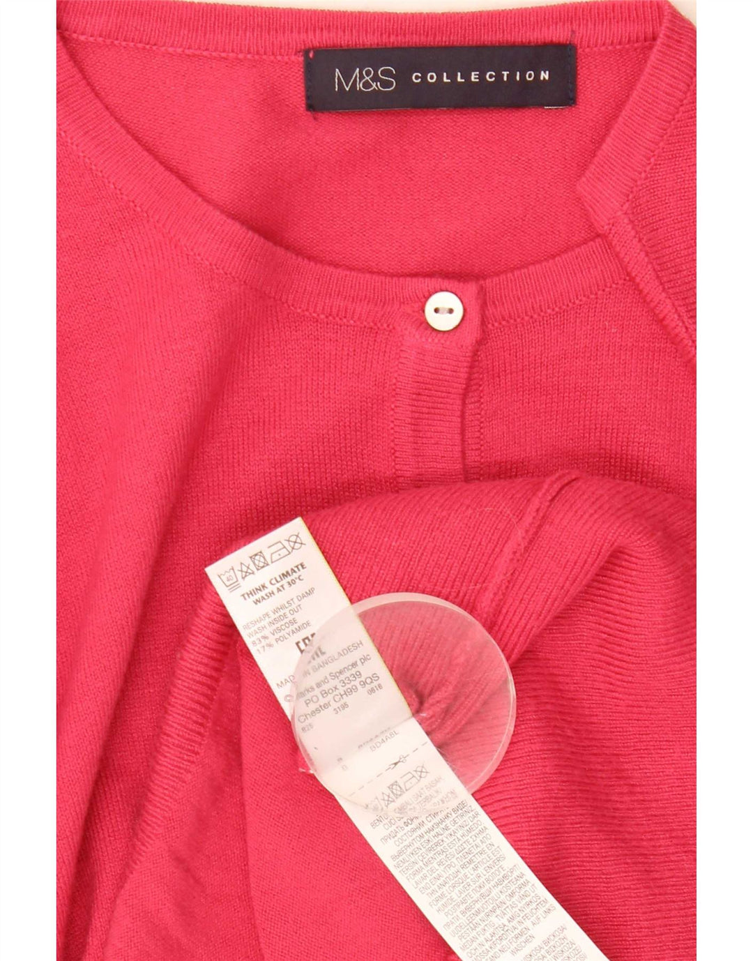 Marks & Spencer Dame Cardigan Sweater UK 8 Small Pink Viscose
