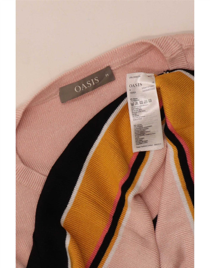 Oasis Dame Boat Neck Jumper Sweater UK 12 Medium Flerfarvet Stribet