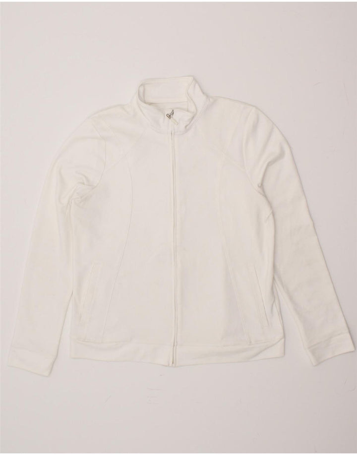 IZOD Womens Tracksuit Top Jacket UK 14 Large White Polyester Vintage Izod and Second-Hand Izod from Messina Hembry 