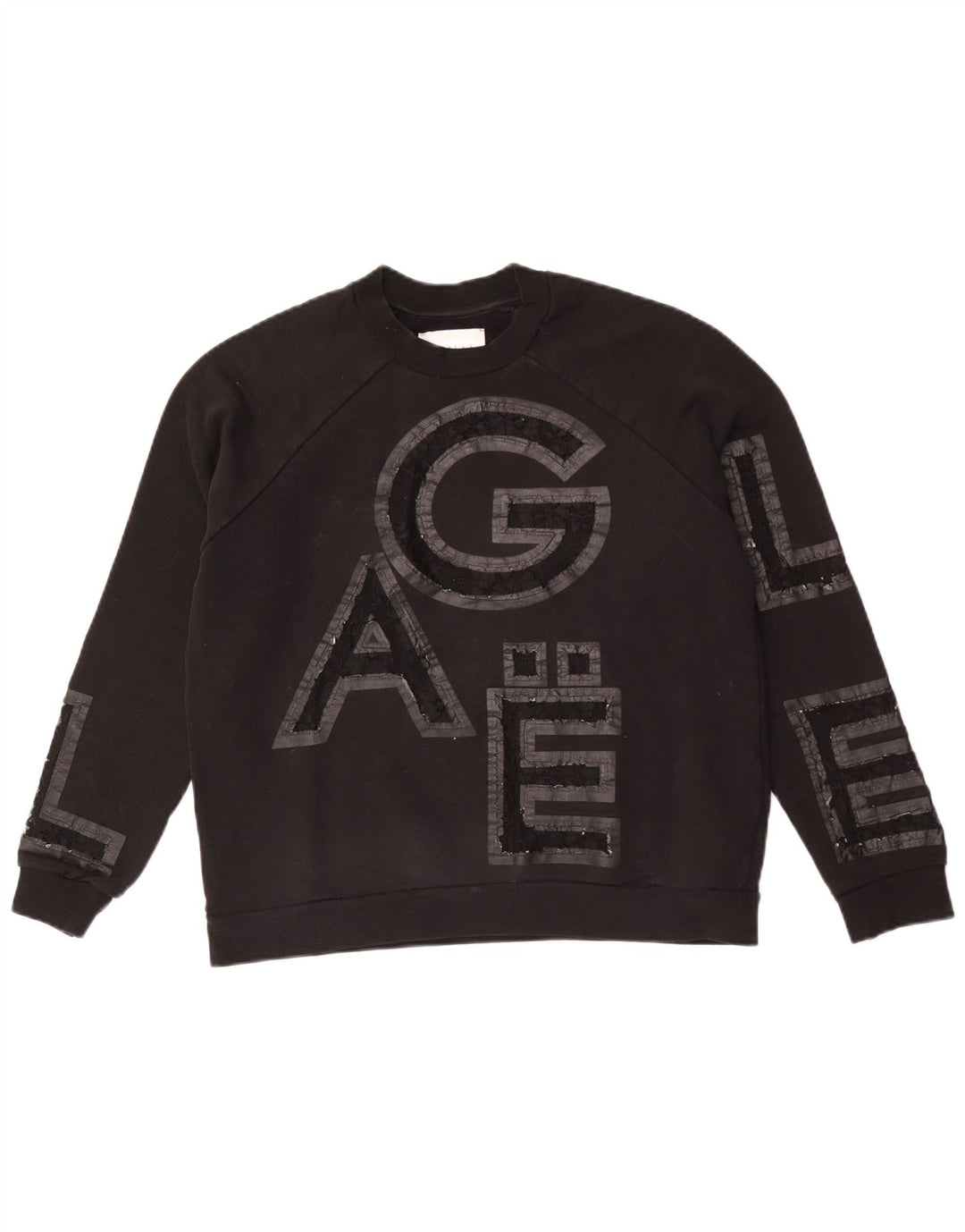 Gaelle Dame Grafisk Sweatshirt Jumper UK 10 Lille Sort