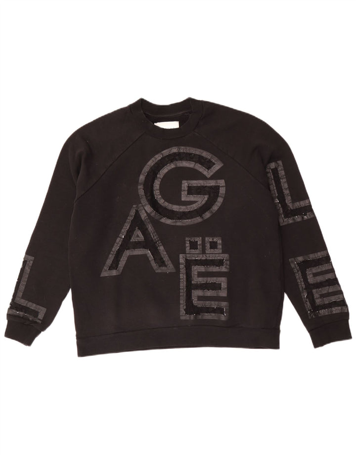 Gaelle Dame Grafisk Sweatshirt Jumper UK 10 Lille Sort