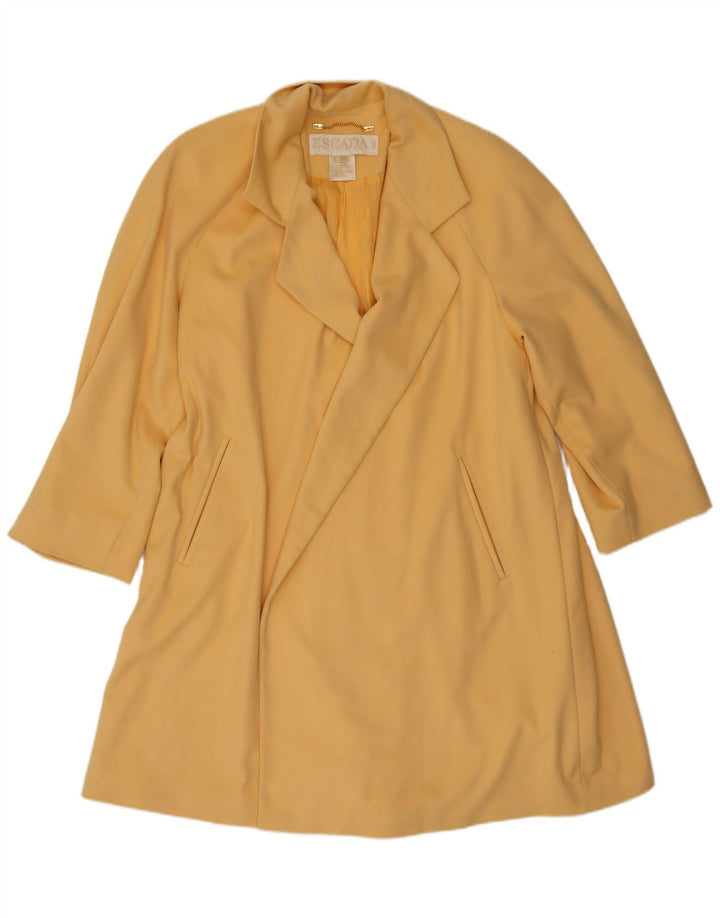 Escada Womens Margaretha Ley Oversized overfrakke EU 36 Small Yellow Cashmere