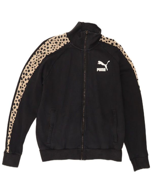 Puma Womens Oversized træningsdragt Top Jacket UK 10 Small Black Animal Print