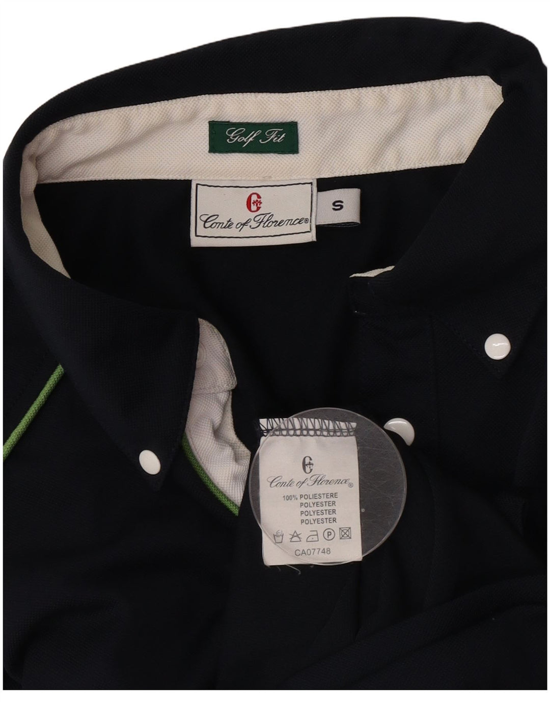 Conte of Florence herre poloskjorte lille marineblå polyester