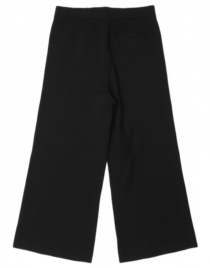 Massimo Dutti Womens Wide Leg Cropped Trousers Small W28 L25 Black