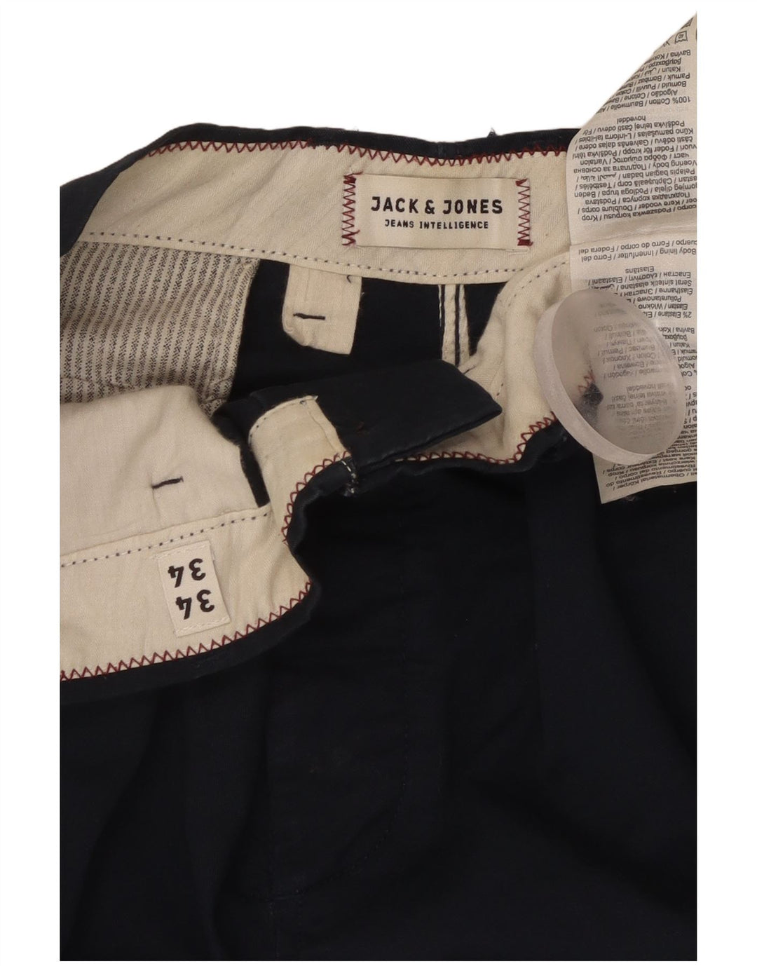 JACK & JONES Slim Chino-bukser til mænd W34 L34 Marineblå bomuld