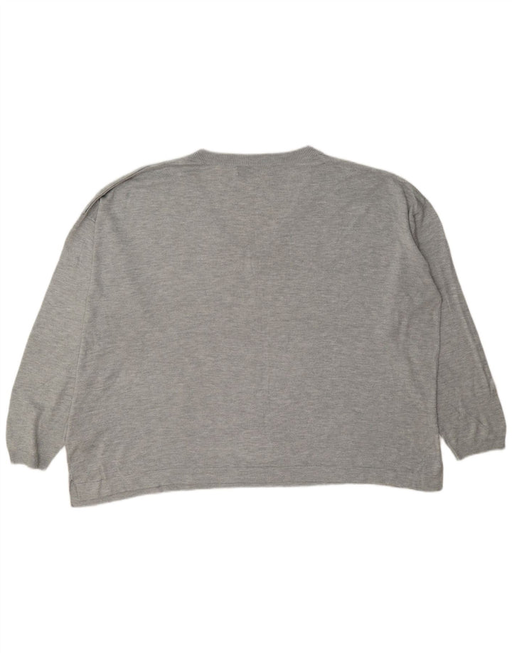 Marks & Spencer Dame Oversized V-hals sweater UK 18 XL Grå