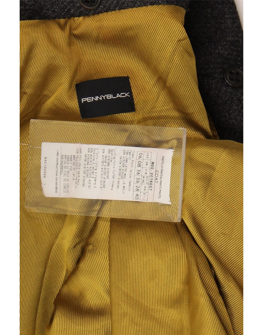 Penny Black Dame Overfrakke UK 8 Lille Grå Uld