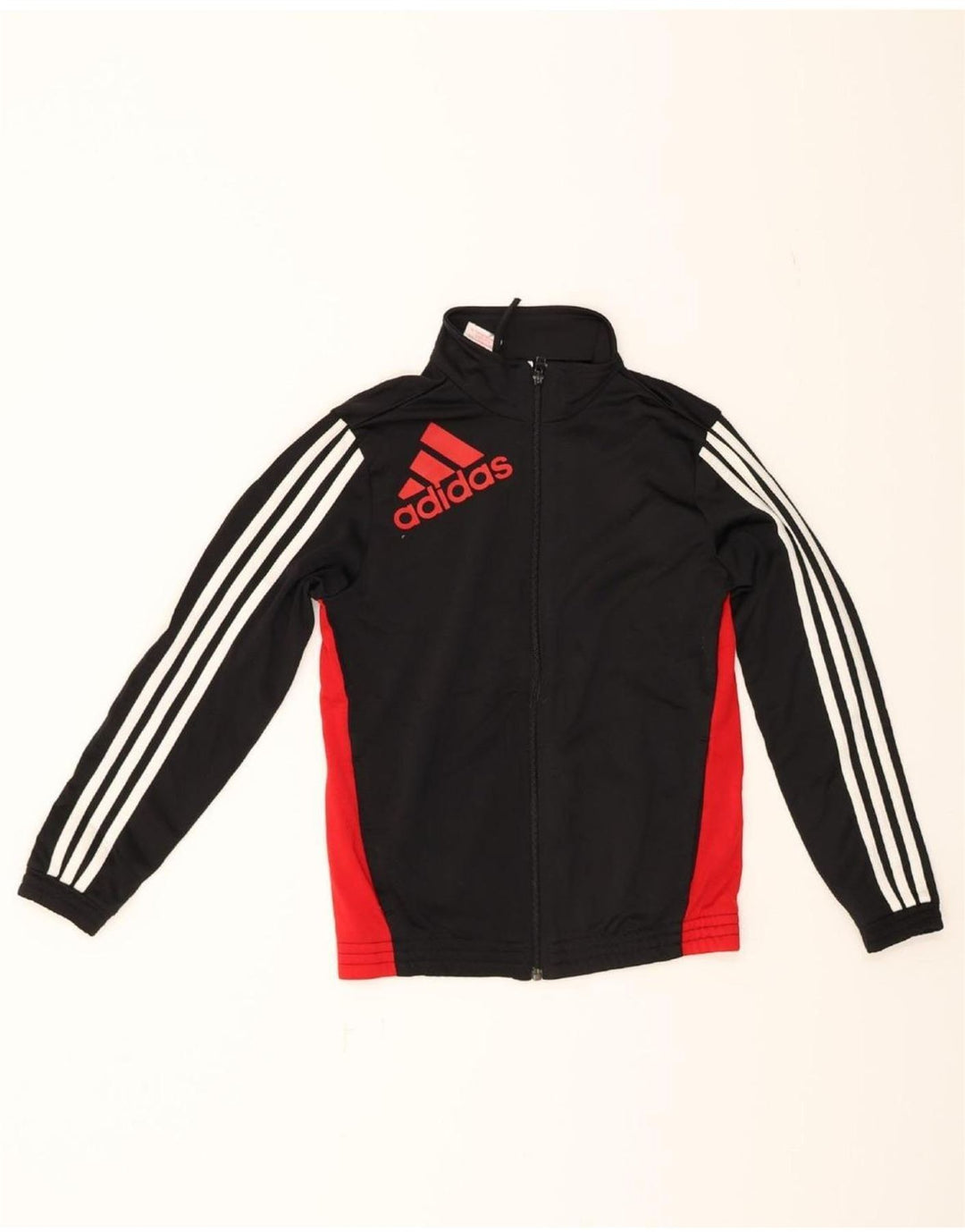 ADIDAS Boys Graphic Tracksuit Top Jacket 11-12 Years Black Colourblock Vintage Adidas and Second-Hand Adidas from Messina Hembry 